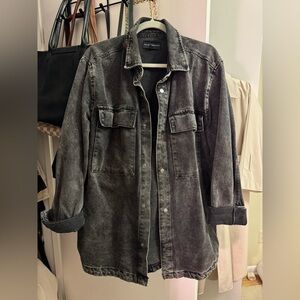 Oversize Black Denim Jacket